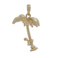 Yellow Gold Coconut Harvesting Charm - 14k Padekar Harvester Moves