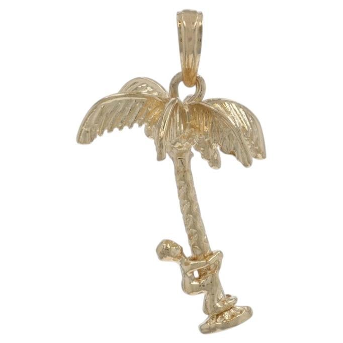 Yellow Gold Coconut Harvesting Charm - 14k Padekar Harvester Moves For Sale