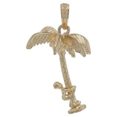 Yellow Gold Coconut Harvesting Charm - 14k Padekar Harvester Moves