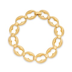 Yellow Gold Coffee Bean Link Bracelet