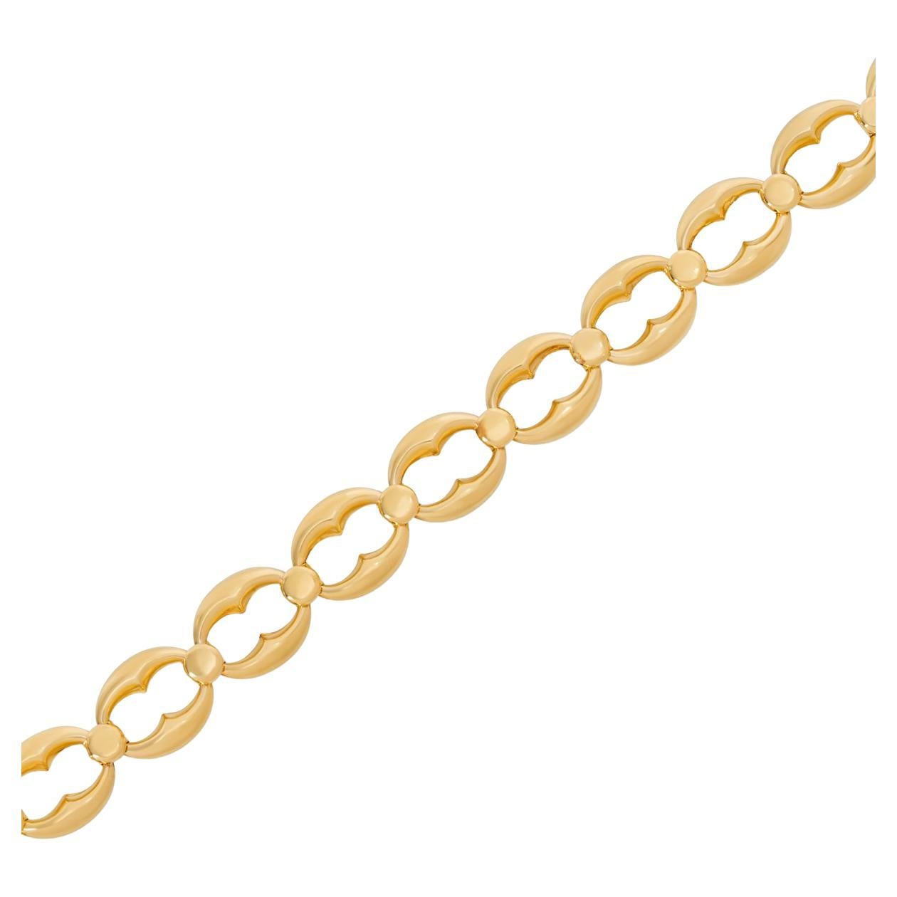 Yellow Gold Coffee Bean Link Bracelet
