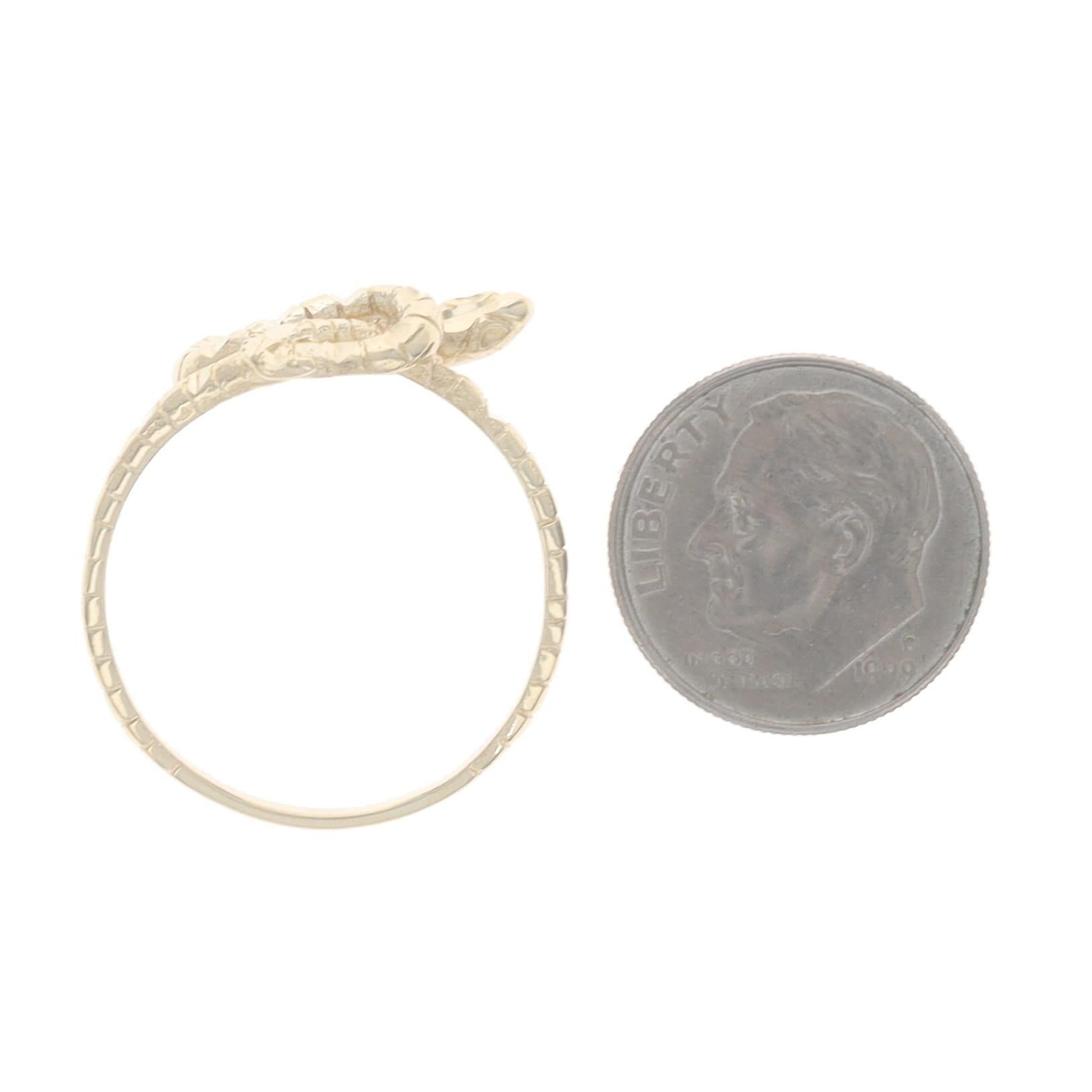 Anello bypass con dichiarazione di serpente arrotolato in oro giallo - 10k Serpent in vendita 2