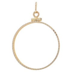 Yellow Gold Coin Holder Pendant - 14k