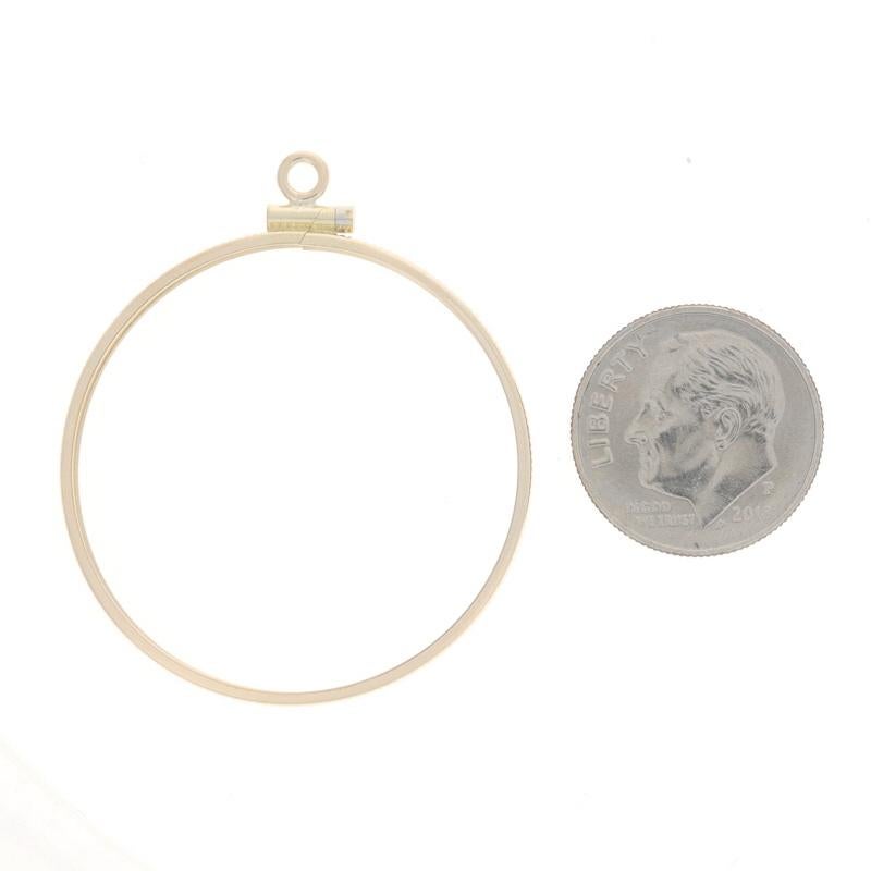 Women's or Men's Yellow Gold Coin Holder Pendant - 14k Reeded Frame For Sale