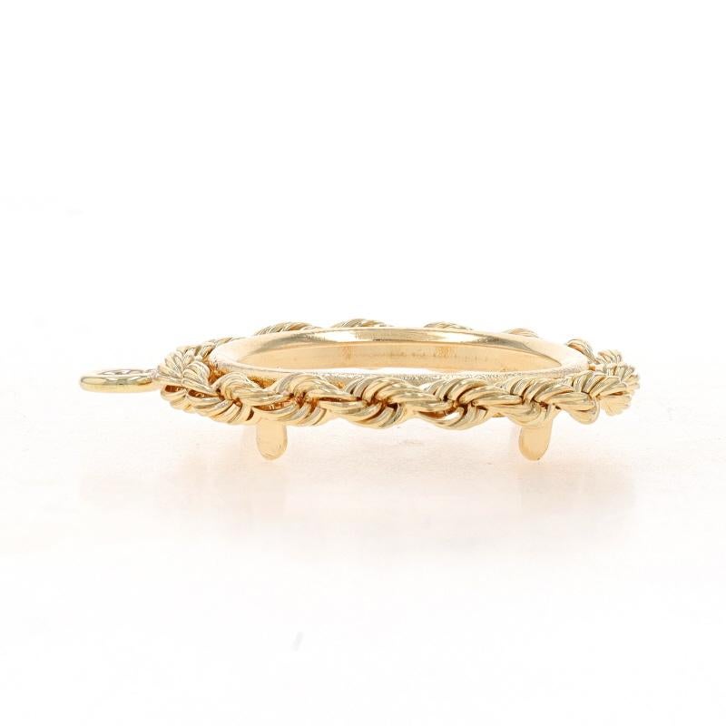Gelbgold-Münzenhalter-Anhänger - 14k Rope Border im Zustand „Hervorragend“ in Greensboro, NC