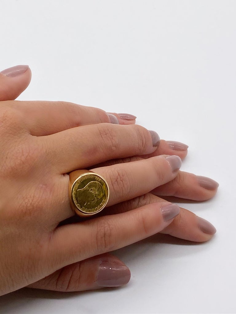 French Coin Ring 24 Carats Napoleon III Emperor Yellow Gold at 1stDibs | 24  karat gold ring price, napoleon 111 coin, napoleon iii empereur coin