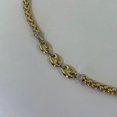 Yellow Gold Collar Necklace with Gucci-style Links