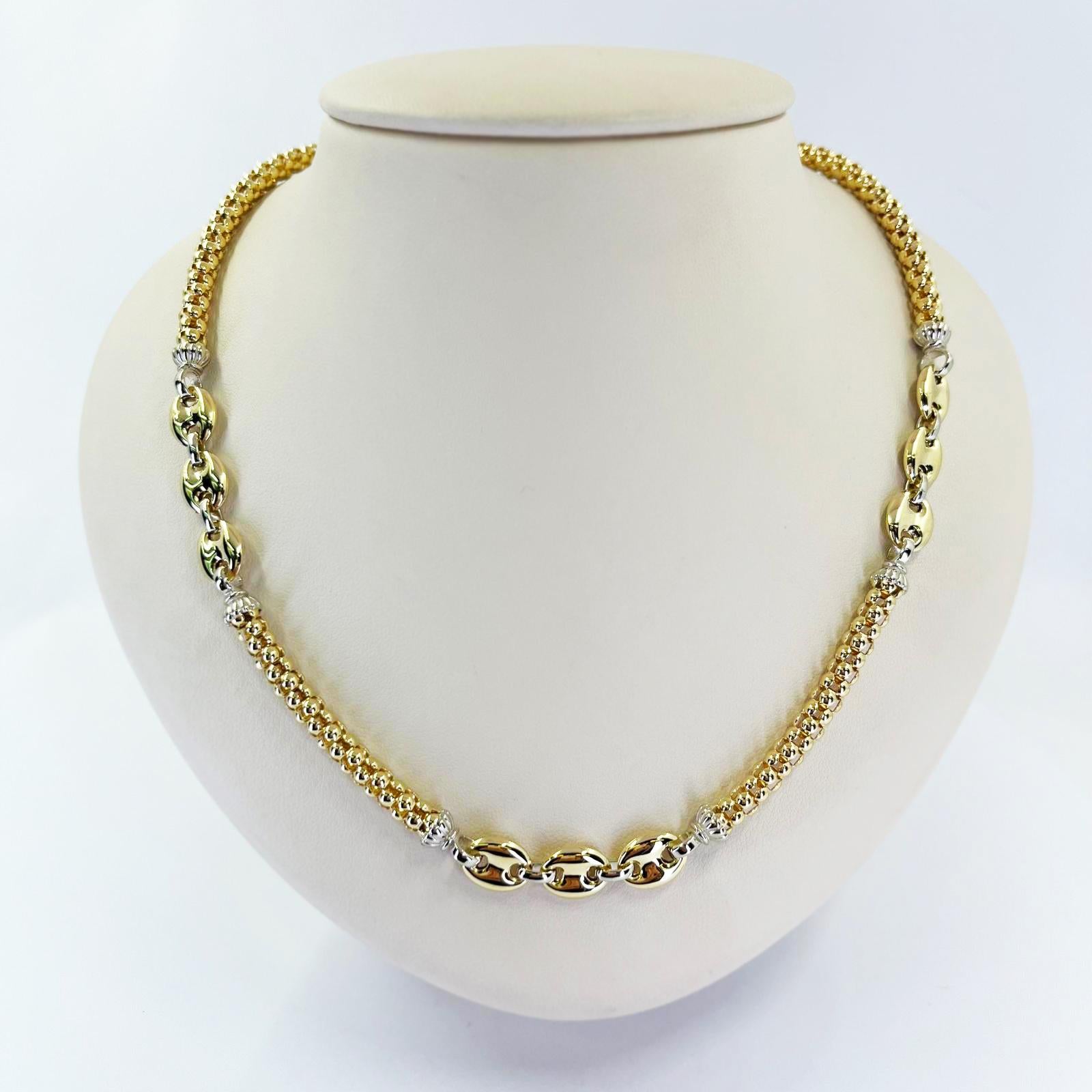Halskette aus Gelbgold mit Gelbgoldkragen und Gliedern im Gucci-Stil im Zustand „Gut“ im Angebot in Coral Gables, FL