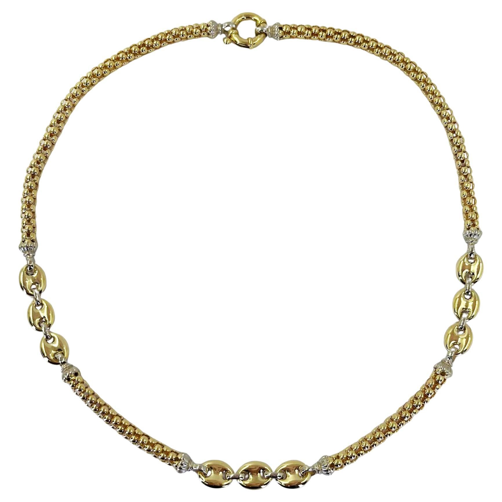Halskette aus Gelbgold mit Gelbgoldkragen und Gliedern im Gucci-Stil im Angebot