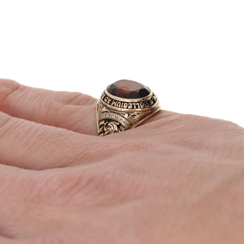Gelbgold College of Mount Saint Vincent Klasse Ring, 14k Synthetisches Spinell Damen