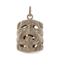 Yellow Gold Comedy & Tragedy Drama Theatre Masks Pendant 14k Sock & Buskin Charm