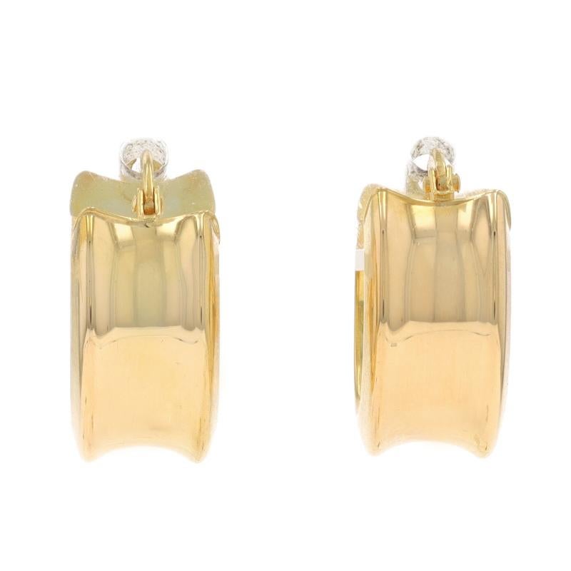 Orecchini a cerchio concavi in oro giallo 14k con foro In condizioni ottime in vendita a Greensboro, NC