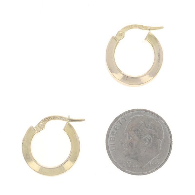 Donna Orecchini a cerchio concavi in oro giallo 14k con foro in vendita