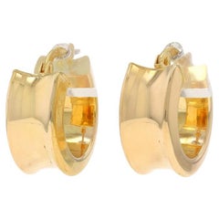 Orecchini a cerchio concavi in oro giallo 14k con foro