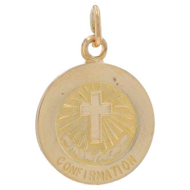 Charm de confirmation en or jaune 14k catholique