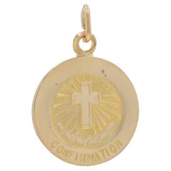 Charm de confirmation en or jaune 14k catholique