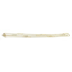 Yellow Gold Connector Station Necklace