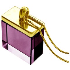 Collana contemporanea in oro giallo con ametista