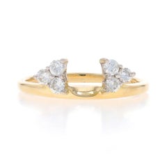 Yellow Gold Contoured Guard Ring 14k Round Brilliant .30ctw