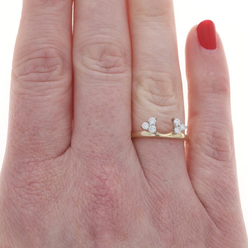 Bague de garde en or jaune 14k brillant rond .30ctw Excellent état - En vente à Greensboro, NC