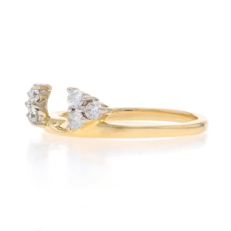 Bague de garde en or jaune 14k brillant rond .30ctw Pour femmes en vente