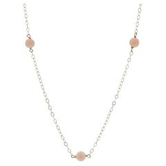 Collier en or jaune avec chaîne en câble plat en corail 18" - 14k Beads