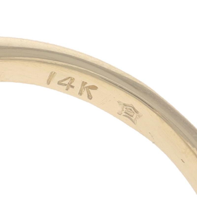 Anillo Solitario de Coral en Oro Amarillo - Cabujón Ovalado 14k en venta 2