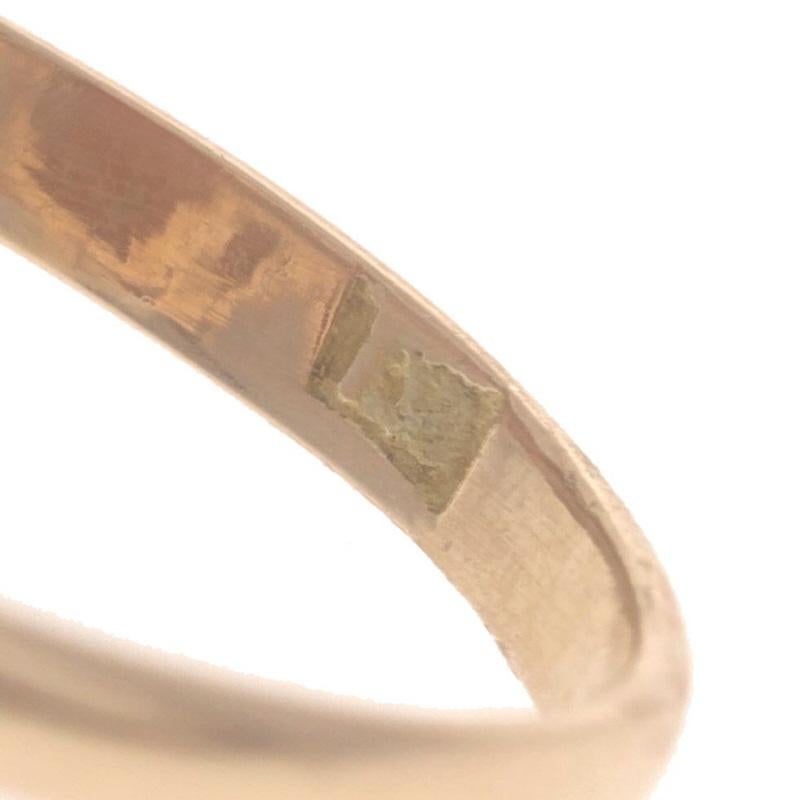 Gelbgold Koralle Vintage Cocktail Solitär Ring - 18k Oval Cabochon im Angebot 2