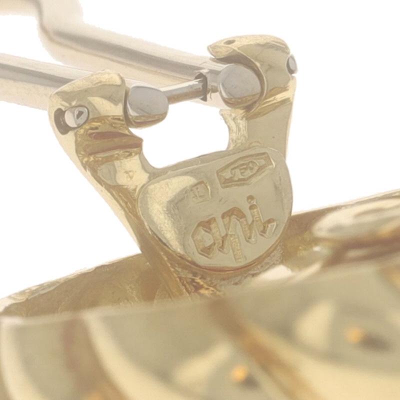 Gelbgold Koralle Vintage Große Ohrstecker - 18k Clip-Ons im Angebot 1