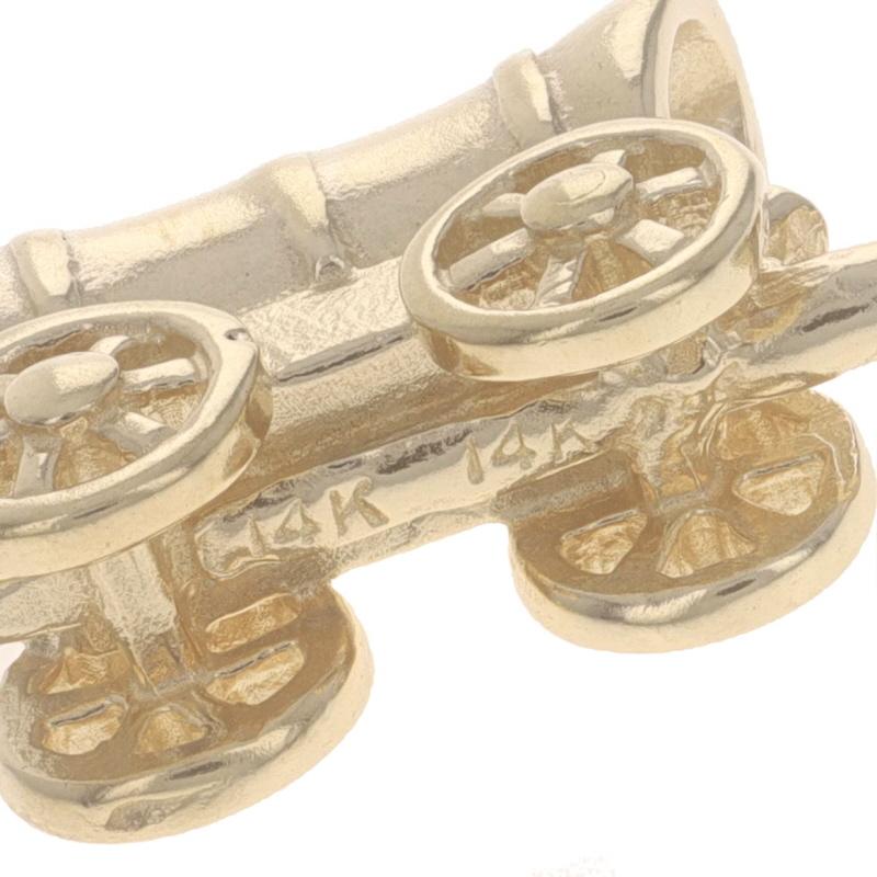 Yellow Gold Covered Wagon Charm - 14k Prairie Schooner Transportation 1