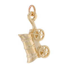 Gelbgold Deckel-Wagon-Charm - 14k Prairie-Stipendiat Transportation aus Gelbgold