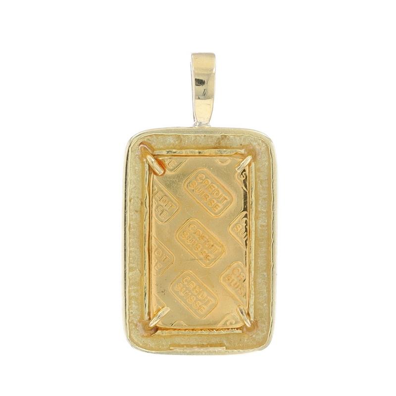 Pendentif Credit Suisse 1 gramme en or jaune 18 carats et pure 999 Pour femmes en vente