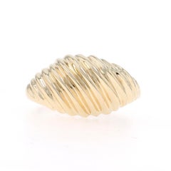 Yellow Gold Crescent Dome Statement Band - 10k Ring