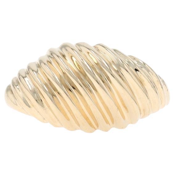 Yellow Gold Crescent Dome Statement Band - 10k Ring For Sale