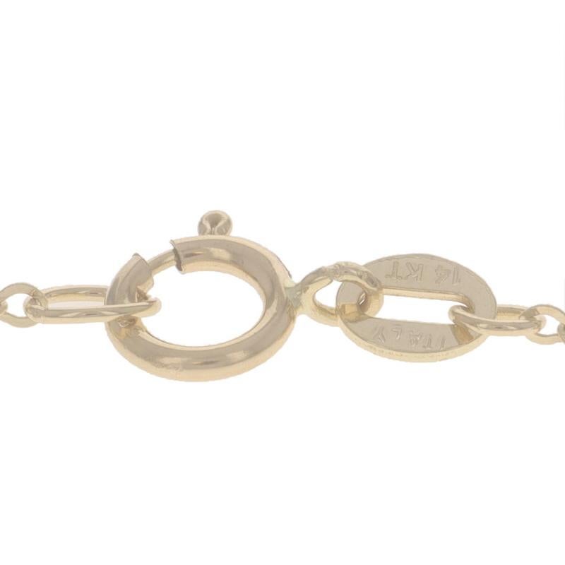 Yellow Gold Crescent Moon Necklace 18 1/4