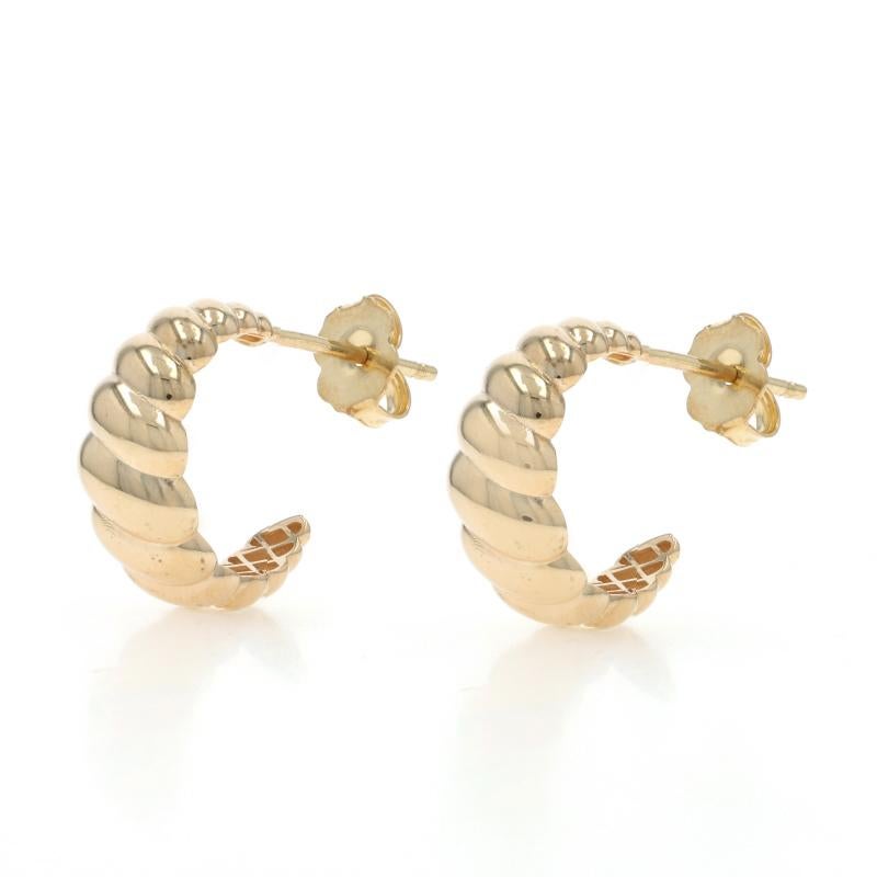 Contenuto del metallo: Oro giallo 14k

Stile: Mezzo cerchio
Tipo di chiusura: Chiusura a farfalla
Tema: Mezzaluna Twist

Misure

Altezza: 19/32