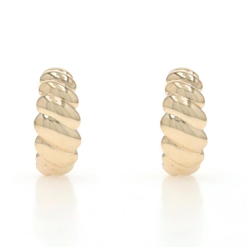 Orecchini a mezz'occhiello a mezzaluna in oro giallo - 14k - forati In condizioni ottime in vendita a Greensboro, NC