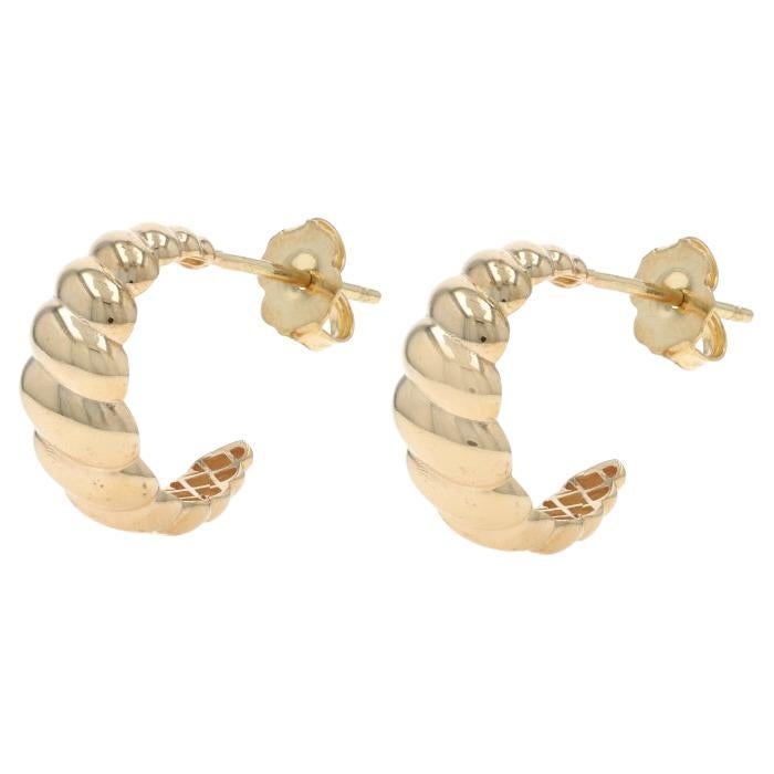 Orecchini a mezz
occhiello a mezzaluna in oro giallo - 14k - forati