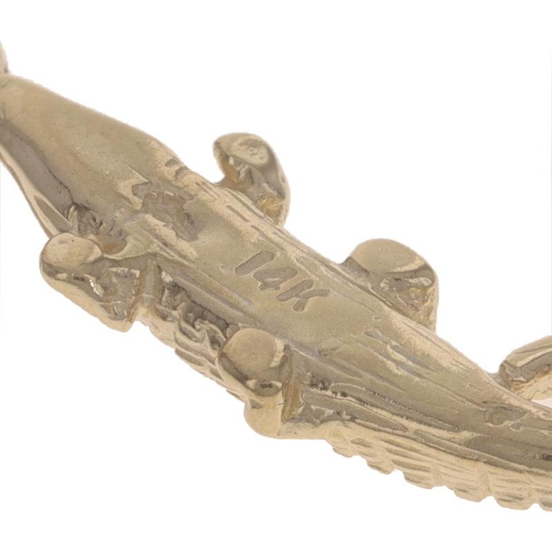 Yellow Gold Crocodile Charm - 14k Reptile For Sale 1