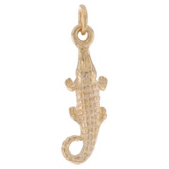 Yellow Gold Crocodile Charm - 14k Reptile