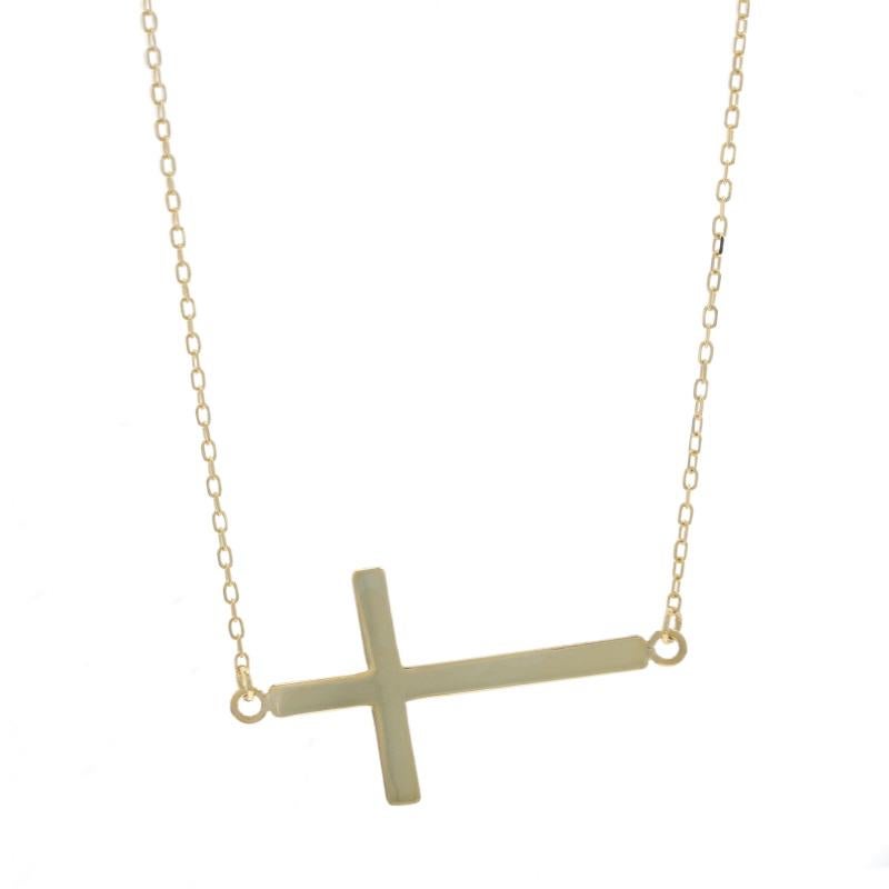 Contenu du métal : Or jaune 14k

Style de chaîne : Câble
Style du collier : Chaîne
Type de fermeture : Fermoir à anneau à ressort
Thème : Croix

Mesures

Hauteur (à partir de l'attache fixe) : 1 3/16