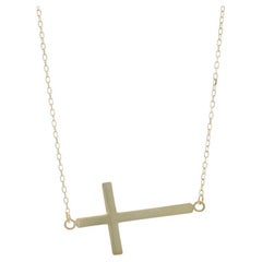 Collier en or jaune avec pendentif en forme de croix 18" - 14k Faith