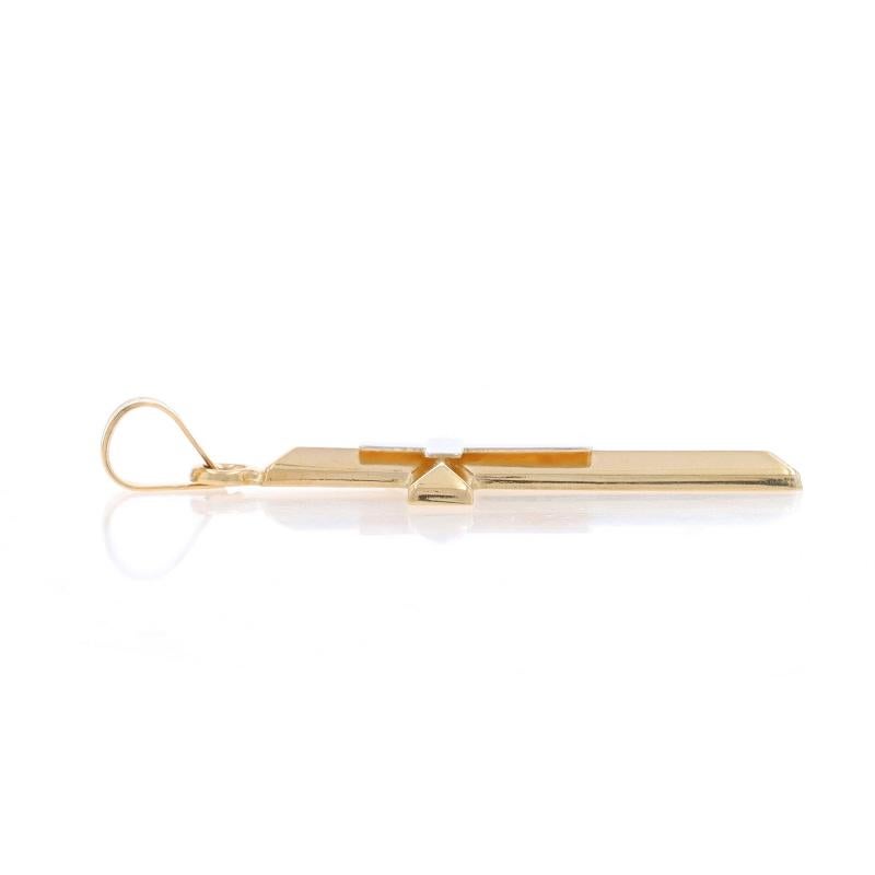 Yellow Gold Cross Duo Pendant - 14k Faith In Excellent Condition For Sale In Greensboro, NC