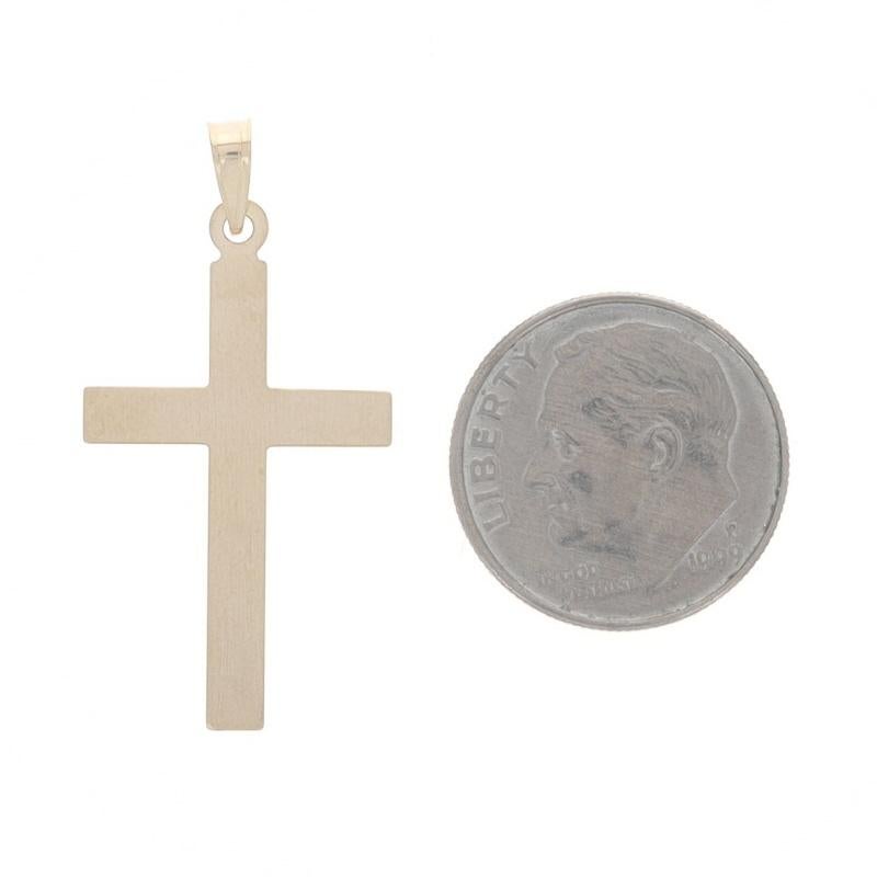 Women's or Men's Yellow Gold Cross Duo Pendant - 14k Faith For Sale