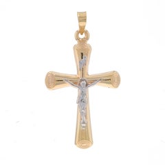 Yellow Gold Cross Pendant 14k Crucifix