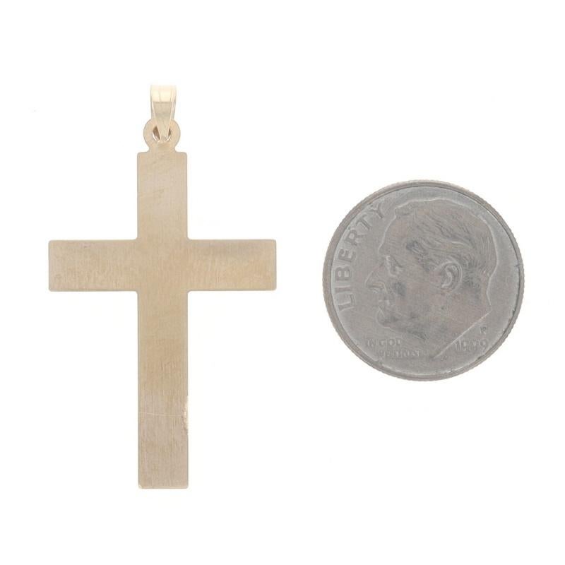 Women's Yellow Gold Cross Pendant - 14k Dove Faith For Sale