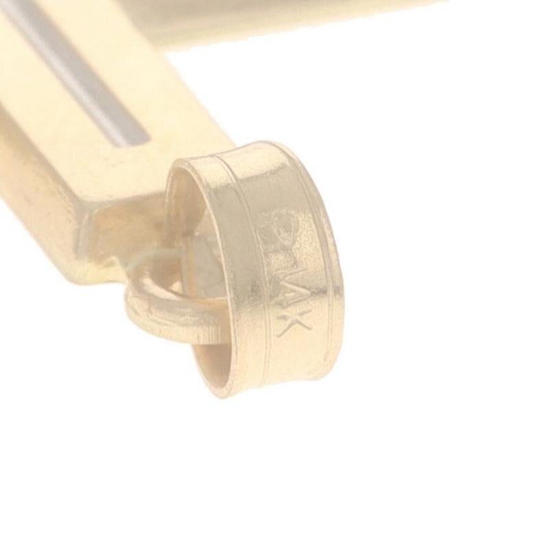 Yellow Gold Cross Pendant - 14k Dove Faith For Sale 1