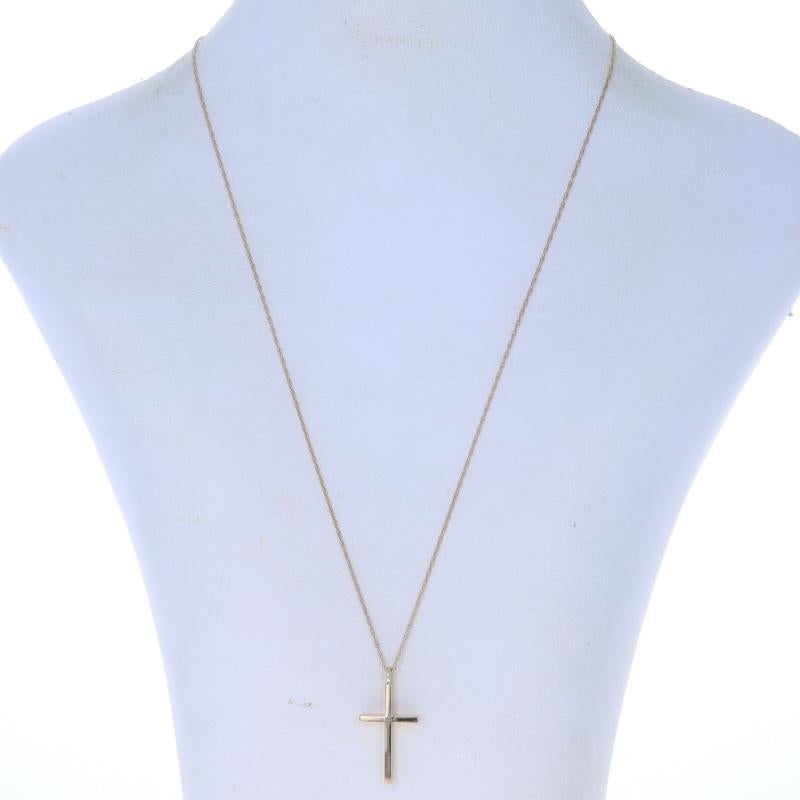 Yellow Gold Cross Pendant Necklace 18 1/4