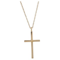 Yellow Gold Cross Pendant Necklace 18 1/4" - 14k Faith