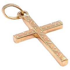 Gelbgold Kreuz-Anhänger oder Charme